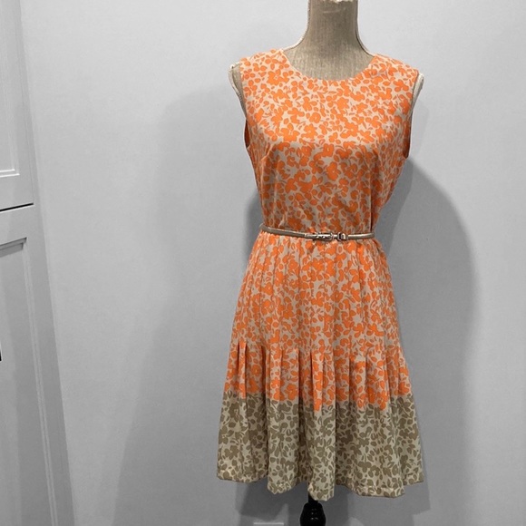 Calvin Klein Orange Fit and Flare Dress 8 medium - Picture 2 of 13